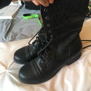 Black combat boots